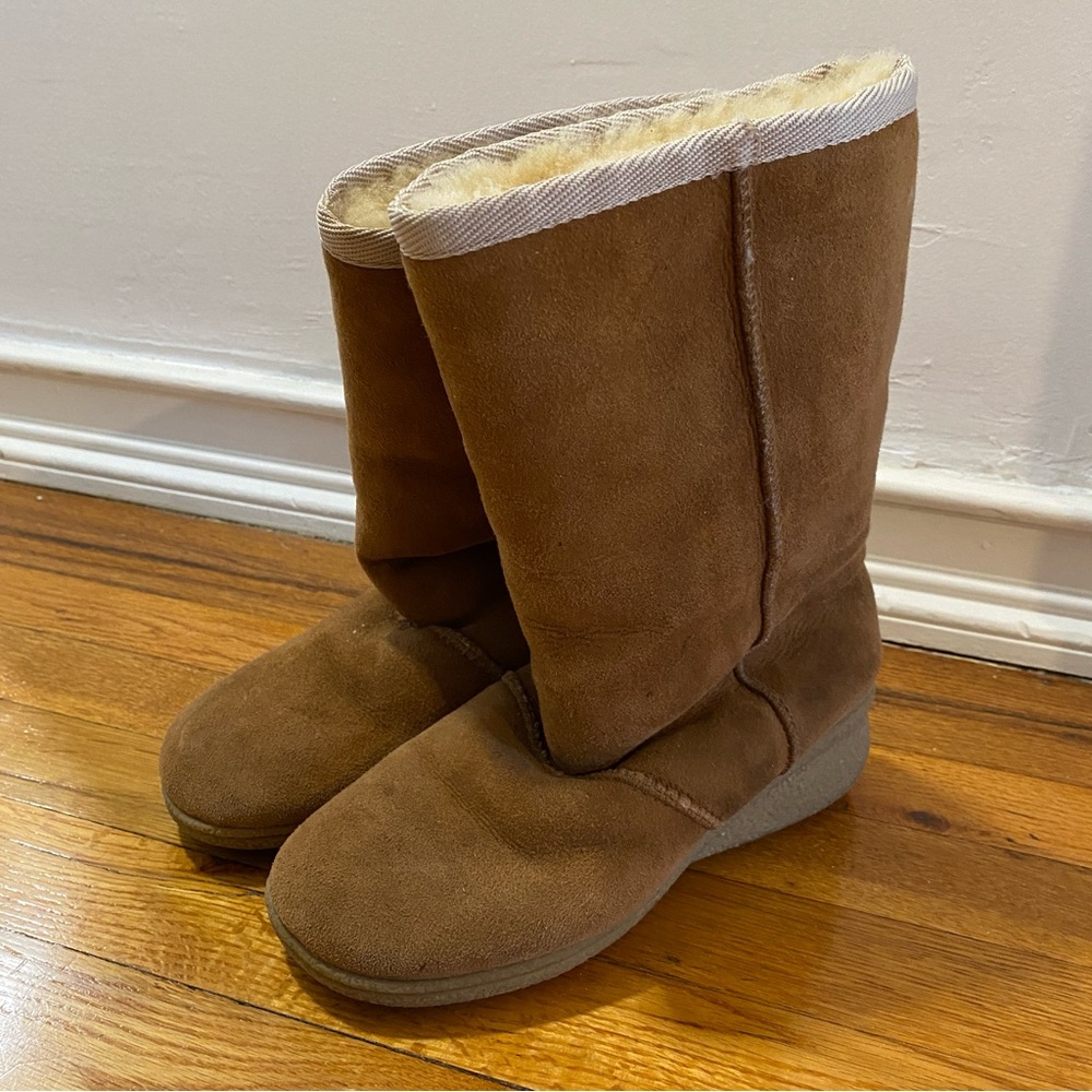 Riverland sheepskin shearling leather tan winter boots
